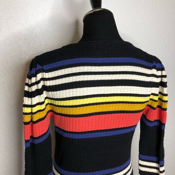 Free People Gidget black white colored striped ribbed knit dress Extra Small XS - Picture 8 of 14